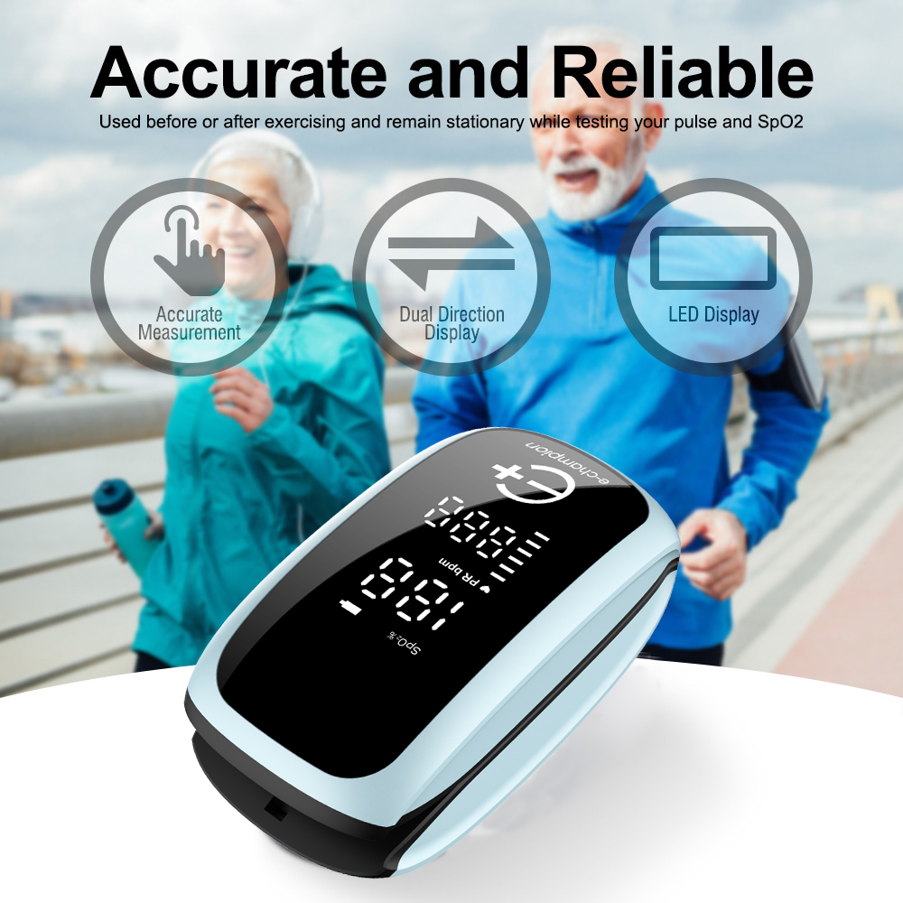 Pulse Oximeter Fingertip Rechargeable - AiQUE Ricaricabile Medico Digitale Pulsossimetro da