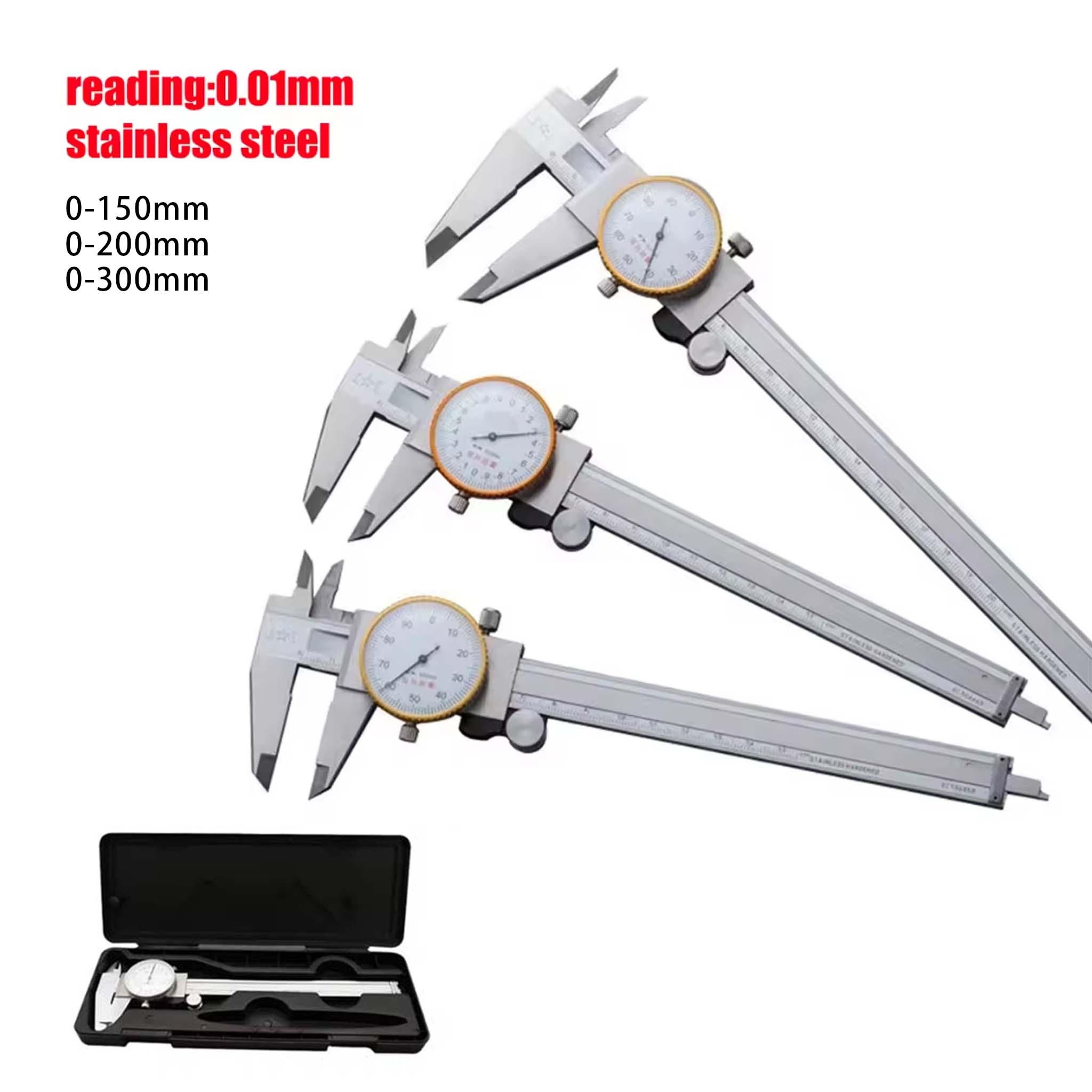 Digital Caliper 150Mm Stainless Steel - Calibro a quadrante 0,02 mm ad