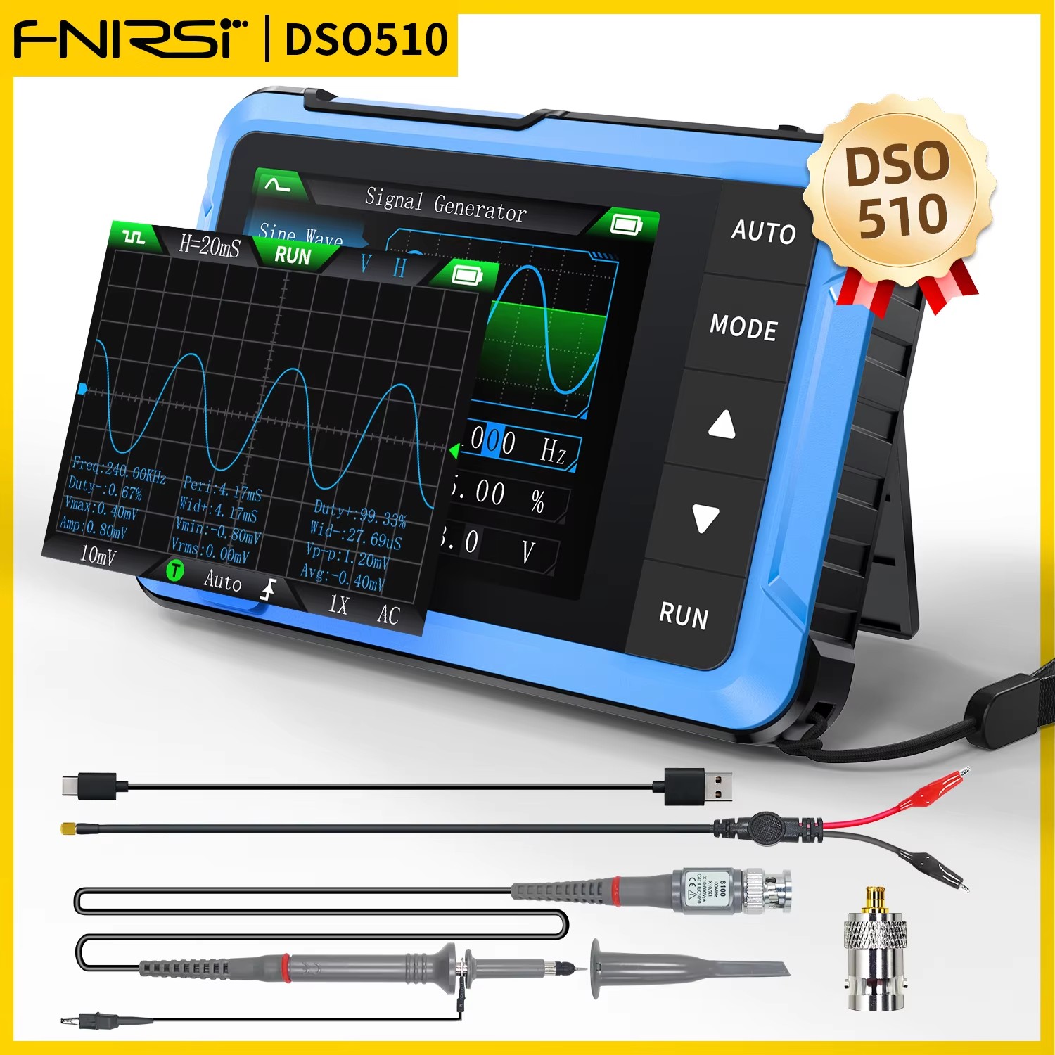 FNIRSI DSO510 Oscilloscopio Di - Fnirsi Digital Oscilloscope Handheld recensione e prezzo